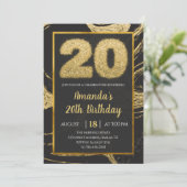 Black Golden 20e anniversaire Invitation (Debout devant)