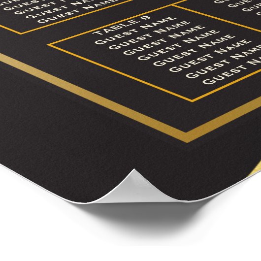 Black Golden Abstract Lovely Fab Wedding Poster (Hoek)