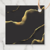 Black & Golden 💡 Abstracte inktolie Bedankjes Labels (Achterkant)