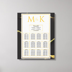 Black & Golden 💡 Abstracte inktolie Canvas Afdruk