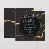 Black & Golden 💡 Abstracte inktolie Kaart (Voorkant / Achterkant)