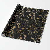 Black Golden Cadeaupapier (Uitgerold)