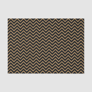 Black & Golden Chevron Pattern Tissuepapier