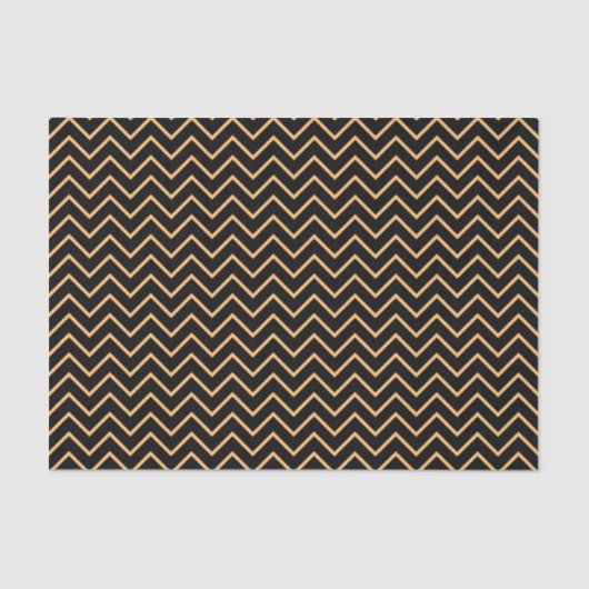 Black & Golden Chevron Pattern Tissuepapier (Voorkant)