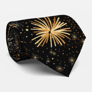 Black Golden Fireworks Celebration Stropdas