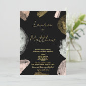 Black Golden Wedding Invitations (Debout devant)