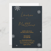 Black Golden Wedding Invitations (Devant / Derrière)