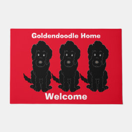 Black Goldendole Dog Design Doormat Deurmat