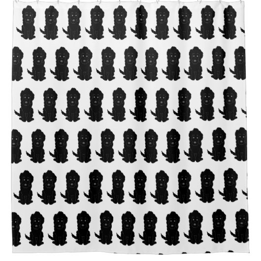 Black Goldendoodle Design Any Colour Background Douchegordijn (Voorkant)