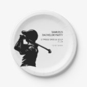 Black golfer Golfing Trip Bachelor Party minimaal Papieren Bordje (Voorkant)