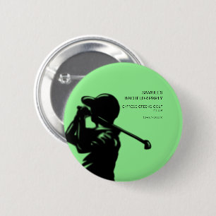 Black golfer Golfing Trip Bachelor Party minimaal Ronde Button 5,7 Cm