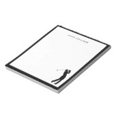 Black Golfer Silhouette Personalized Notitieblok (Gedraaid)