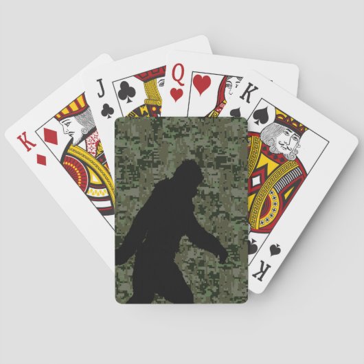 Black Gone Squatchin Woodland Digital Camouflage Pokerkaarten (Achterkant)