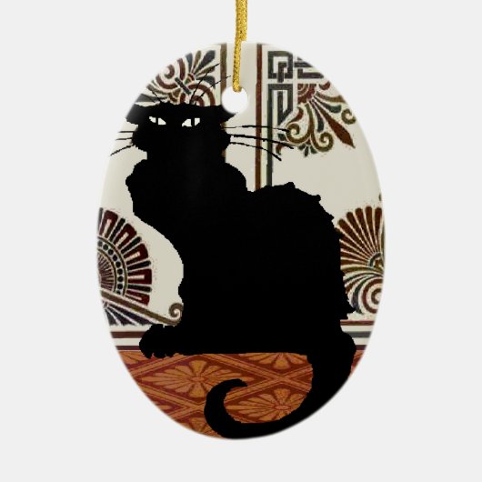 Black gothic Cat Keramisch Ornament (Voorkant)