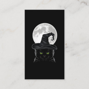 Black gothic Cat Witch Pet Moon Pastel Gothic Visitekaartje