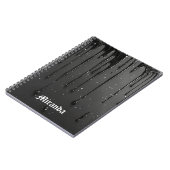 Black Gothic Drip Liquid Glitter Paint Dark Notitieboek (Linkerzijde)