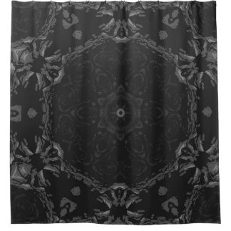 Black Gothic Filigree Victoriaans Print Douchegordijn
