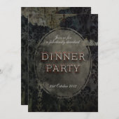 Black gothic Grunge Dinner Party Invitation Kaart (Voorkant / Achterkant)