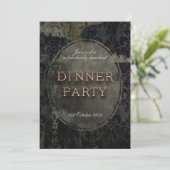 Black gothic Grunge Dinner Party Invitation Kaart (Staand voorkant)