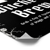 Black Gothic Halloween Skeleton Witches 'Brew Sign Poster (Hoek)