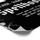 Black Gothic Halloween Teken alsjeblieft het Spell Poster (Hoek)