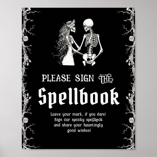 Black Gothic Halloween Teken alsjeblieft het Spell Poster (Voorkant)