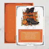 Black Gothic Heks Halloween laarzen Kaart (Voorkant / Achterkant)