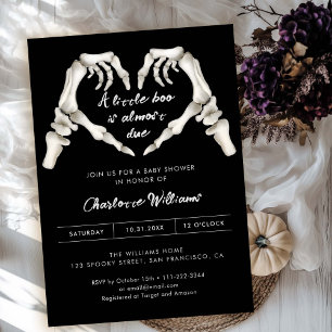 Black Gothic Love Halloween Baby shower Invitation Kaart