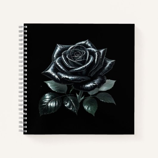 Black Gothic Rose Notitieboek (Voorkant)
