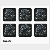 Black Gothic Rose Vierkante Sticker (Vel)