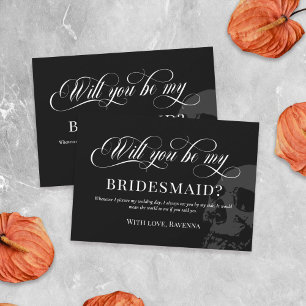 Black Gothic Skull Wedding Wil jij mijn bruidsmeis Kaart