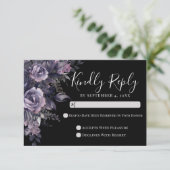 Black Gothic Wedding RSVP Card (Staand voorkant)