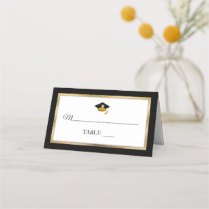Black Goud Wit Afstudeerder Pet Plaatskaarten