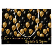 Black | Goudballonnen Happy Jubileum Groot Cadeauzakje (Achterkant)