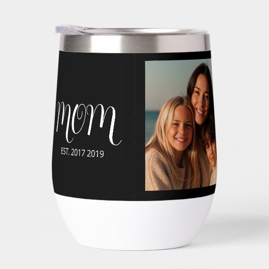 Black Graceful Script Mom Established Photo Gift (Droite)