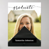 Black Graduate Script Modern Photo Poster (Devant)