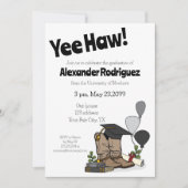 Black Graduation Cap Cowboy Boot Arrangement Kaart (Voorkant)
