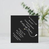 Black Graduation Cap Invitation Kaart (Staand voorkant)