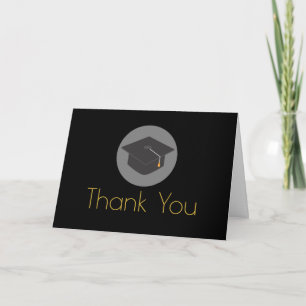 Black Gradup Gold Lettering Hartelijk dank Bedankkaart