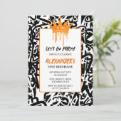 Black Graffiti 31e anniversaire invitation Hommes (Debout devant)