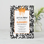 Black Graffiti 88e anniversaire invitation Hommes (Debout devant)
