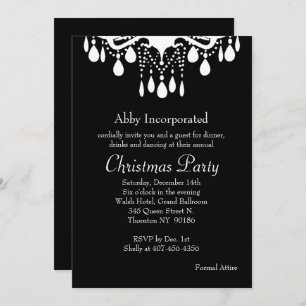 Black Grand Ballroom Fête de Noël Invitation