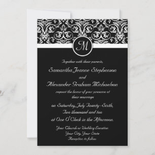 Black Grand Insignia bruiloft uitnodigingen