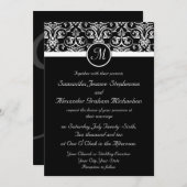Black Grand Insignia Mariage Invitations (Devant / Derrière)