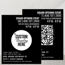 Black Grand Opening Flyer Zakelijke Logo & QR-code