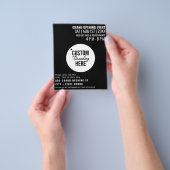Black Grand Opening Flyer Zakelijke Logo & QR-code (Hand)
