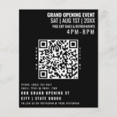 Black Grand Opening Flyer Zakelijke Logo & QR-code (Achterkant)
