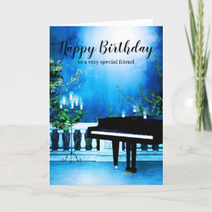 Black Grand Piano Birthday Kaart