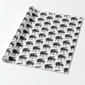 Black Grand Piano Tiled Pattern Cadeaupapier (Uitgerold)