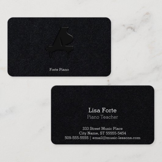 Black Grand Piano Visitekaartje (Voorkant / Achterkant)